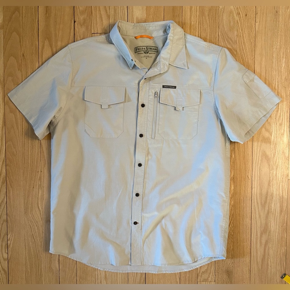 Field & Stream Men’s Short Sleeve Button Down Fishing Shirt Size Large